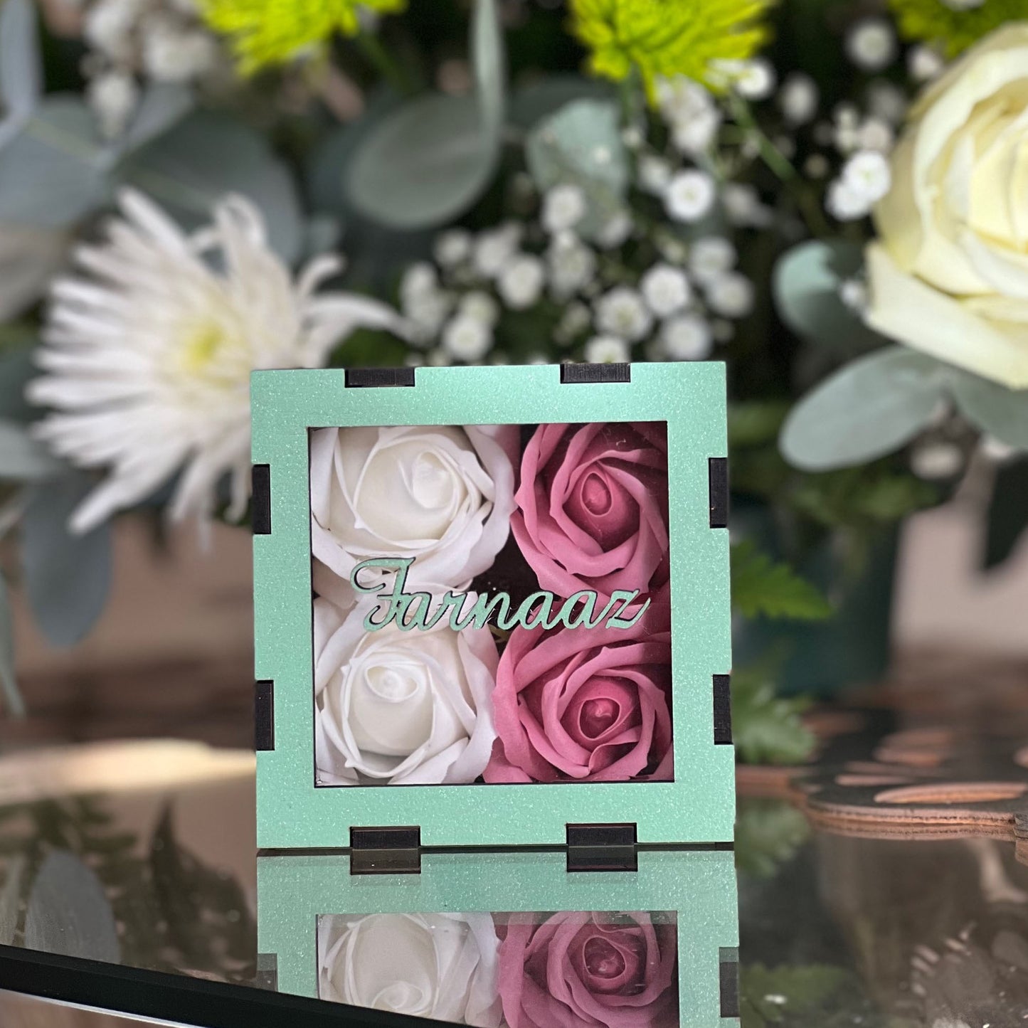 Inayah Exclusive Customized Infinity Rose Mini Box Black