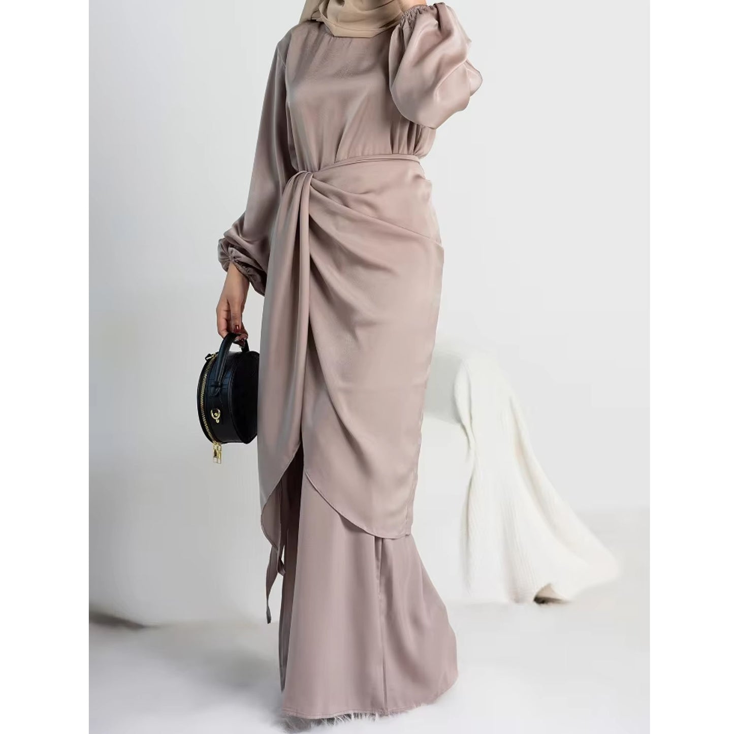 Inayah Exclusive Malaysian Satin Dress Pink