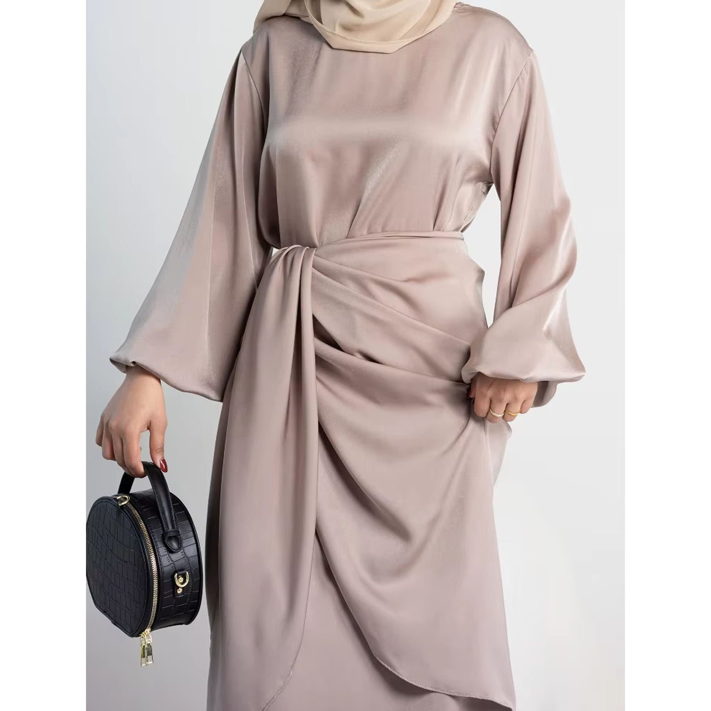 Inayah Exclusive Malaysian Satin Dress Pink