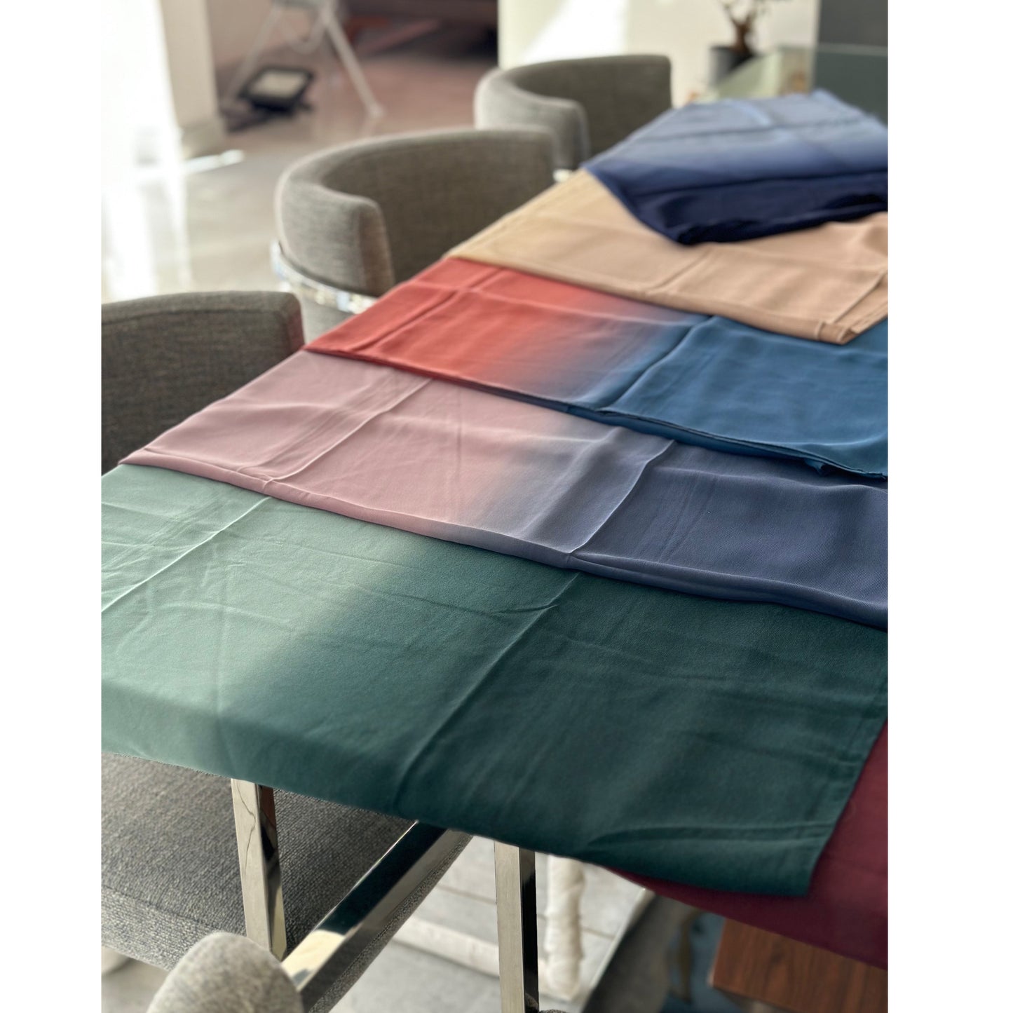 Inayah Exclusive Ombre Chiffon Scarf Emerald & Pistachio