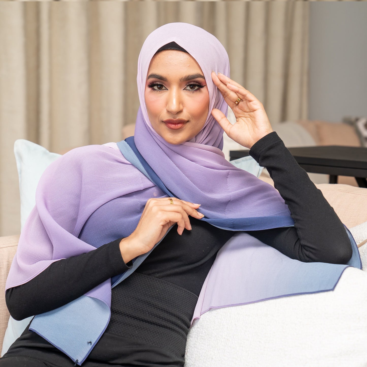 Inayah Exclusive Premium Crimped Scarf Lavender Haze