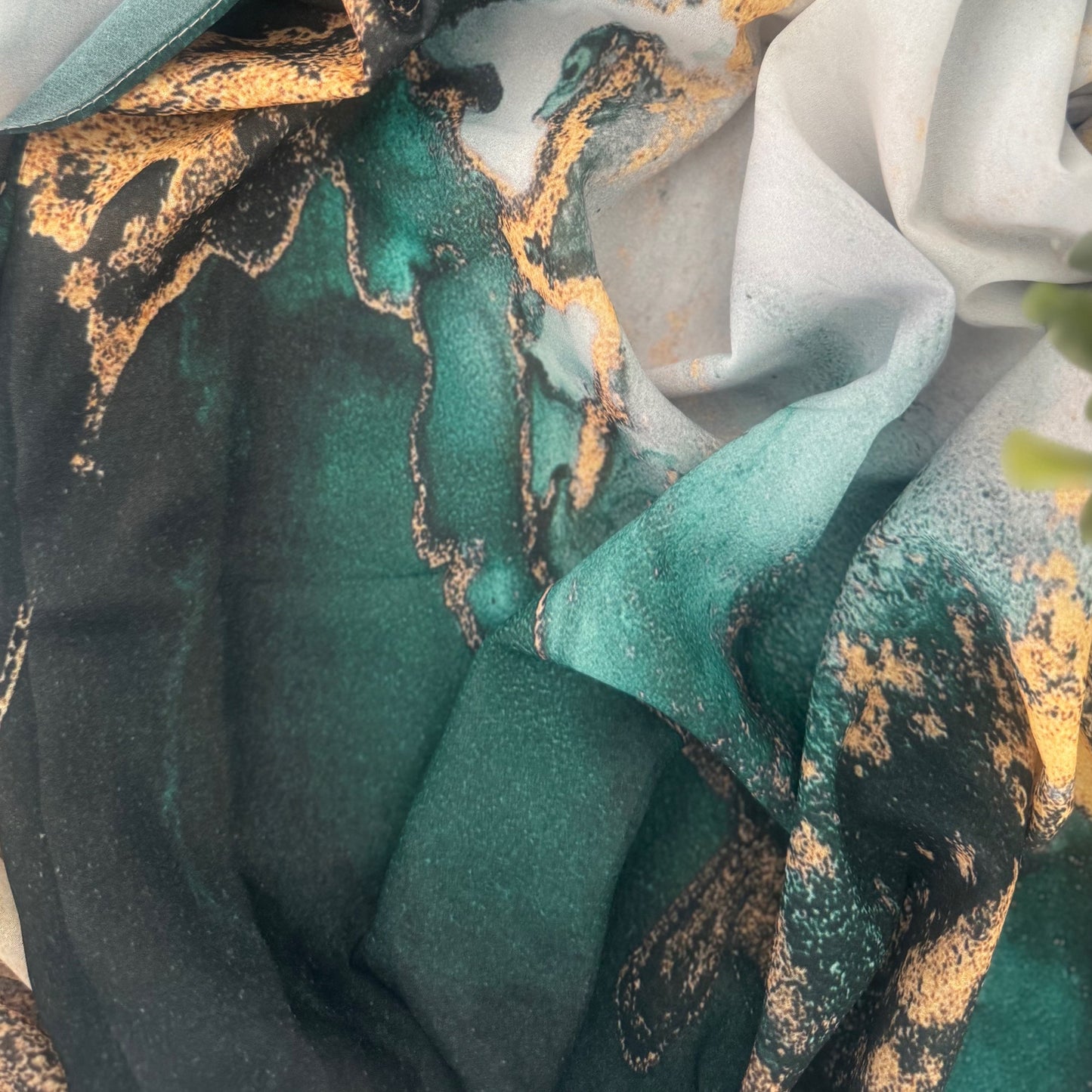 Inayah Exclusive Premium Ombre Printed Chiffon Scarf Emerald Royal