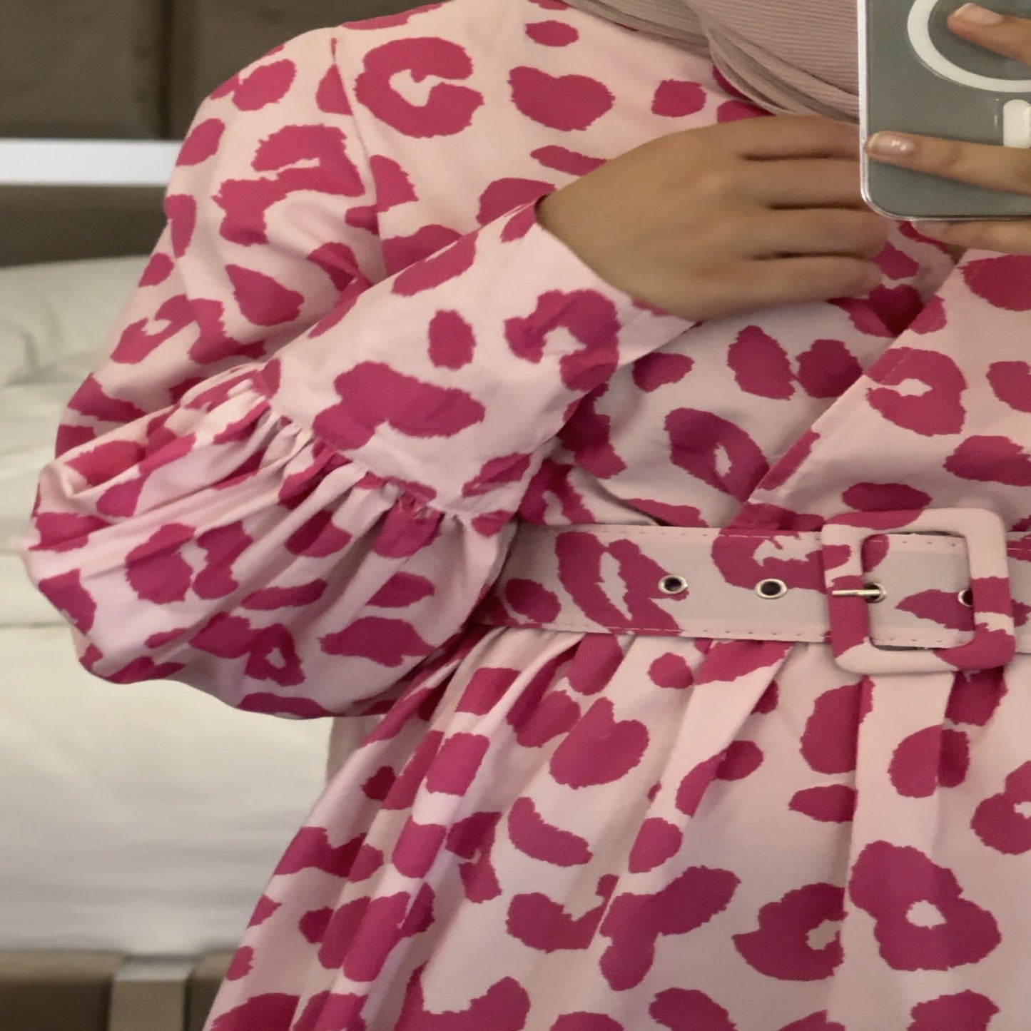 Inayah Exclusive Printed Cotton Dress Pink