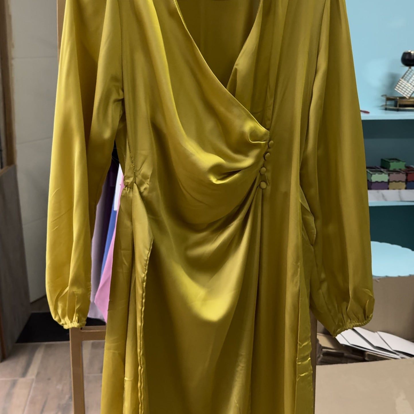 Inayah Exclusive Satin Dress Yellow