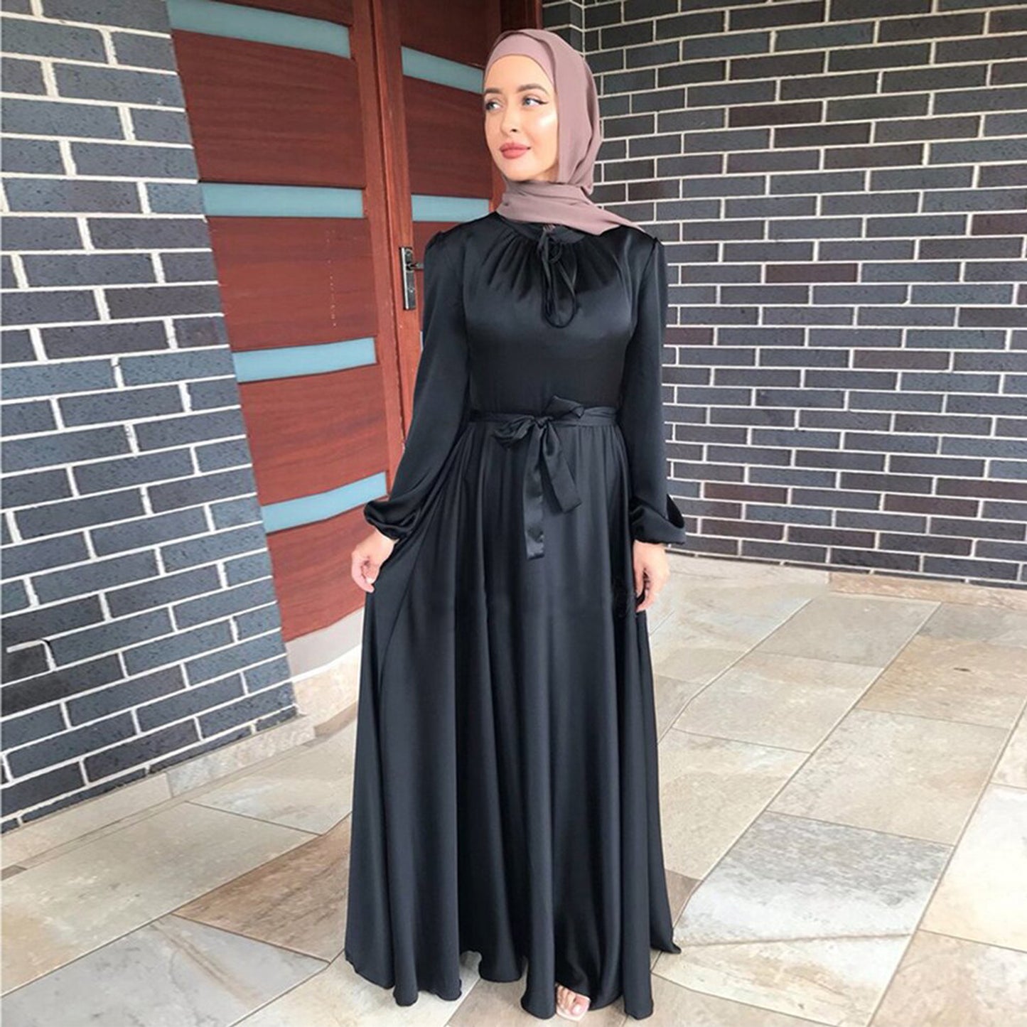 Inayah Exclusive Turkish Skirt & Blouse Set Black