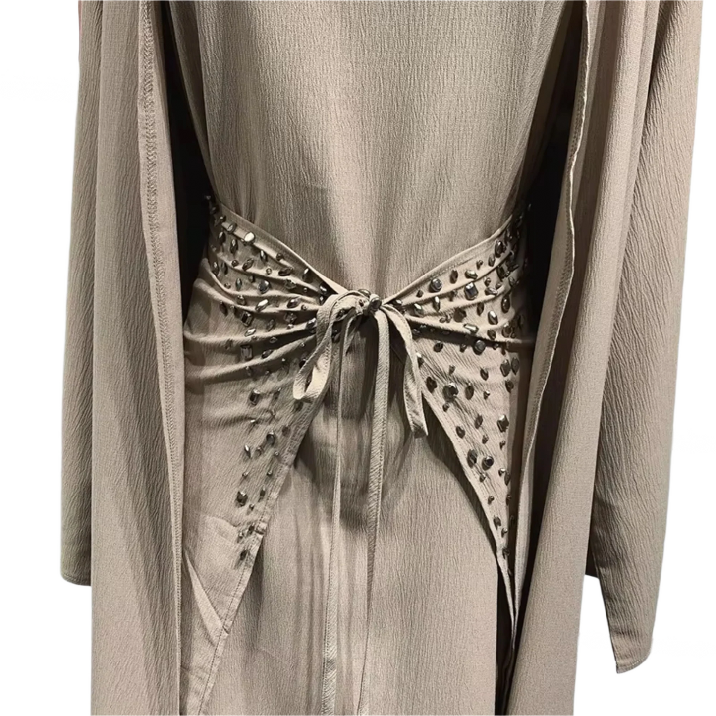 Inayah Exclusive 3 Piece Abaya Set Beige