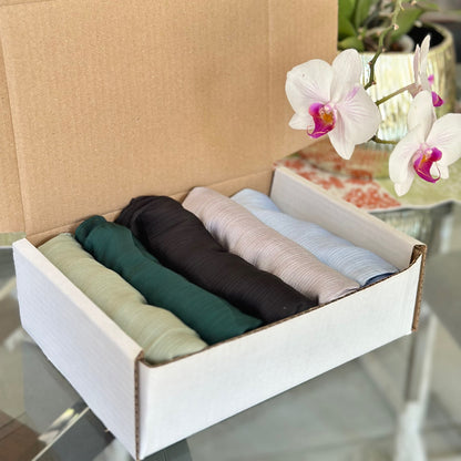 Inayah Exclusive 5 Piece Chiffon Scarf Box Set Assorted