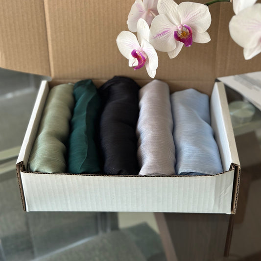 Inayah Exclusive 5 Piece Chiffon Scarf Box Set Assorted