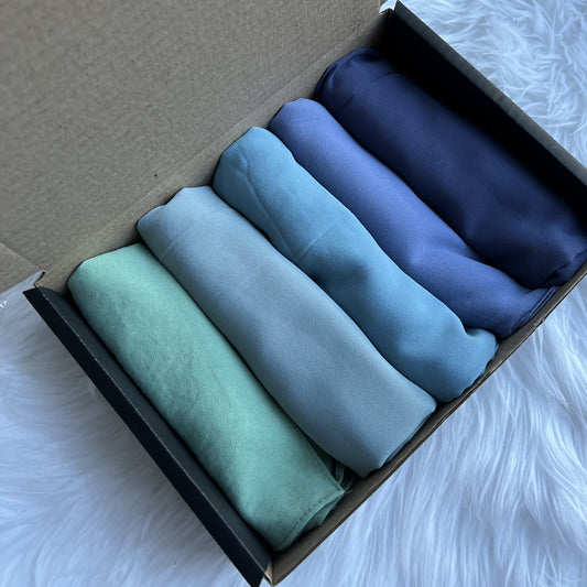 Inayah Exclusive Chiffon Scarf Box Set no. 8 Assorted