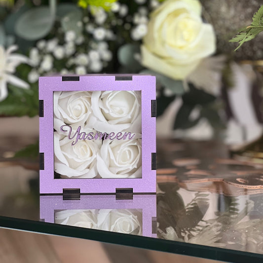 Inayah Exclusive Customized Infinity Rose Mini Box Purple