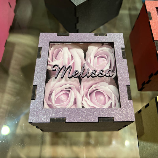 Inayah Exclusive Customized Infinity Rose Mini Box Black