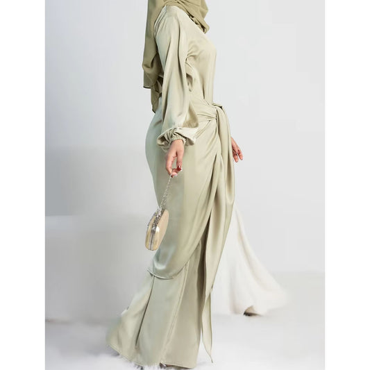 Inayah Exclusive Malaysian Satin Dress Green