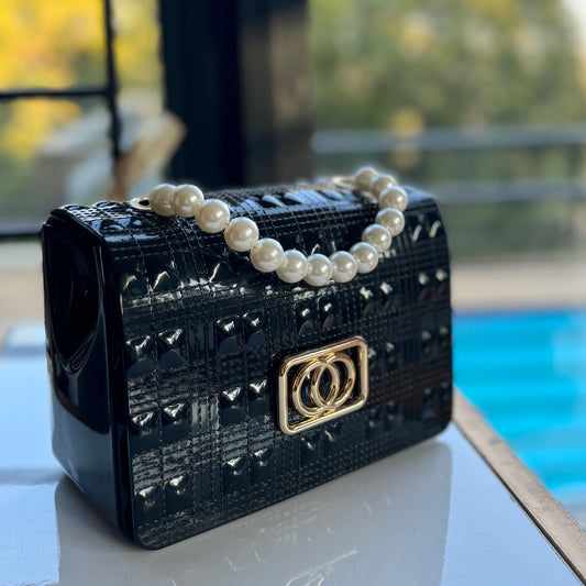 Inayah Exclusive Pearl Bag Black