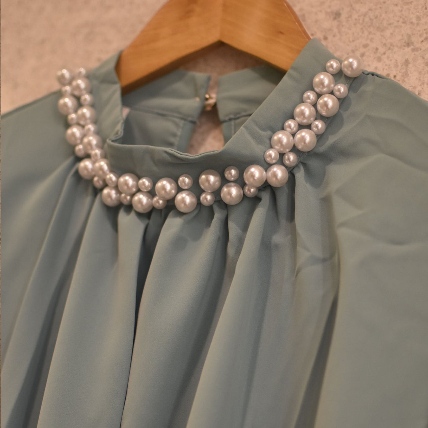 Inayah Exclusive Pearl Collar Blouse Teal