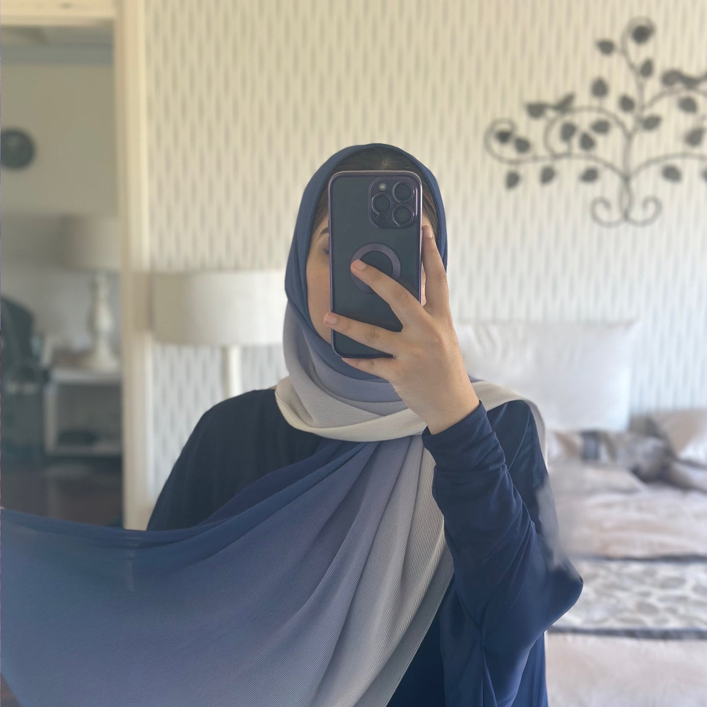 Inayah Exclusive Premium Ribbed Scarf Ocean Breeze